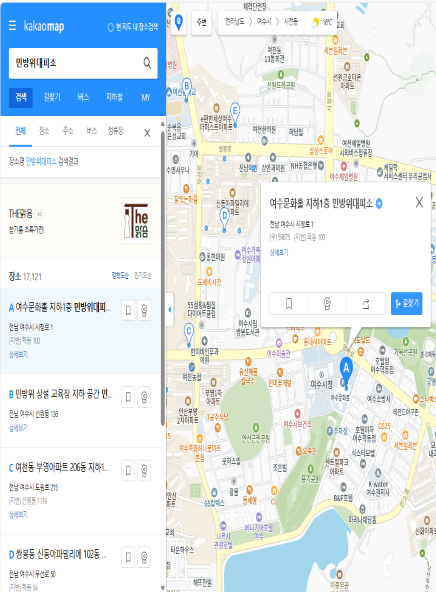 카카오 맵 이용화면 이미지