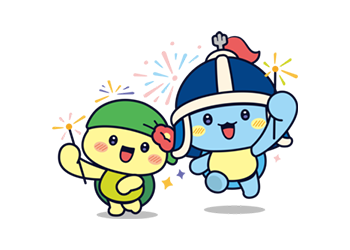 장군이와 오동이가 불꽃놀이하는 모습