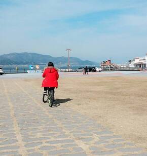 여수 오동도에서 자전거를 타고 찰칵!