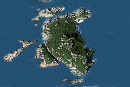 하백도 섬 항공뷰