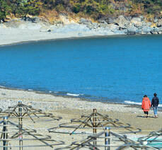 만성리 검은모래해변