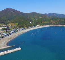 만성리 검은모래해변