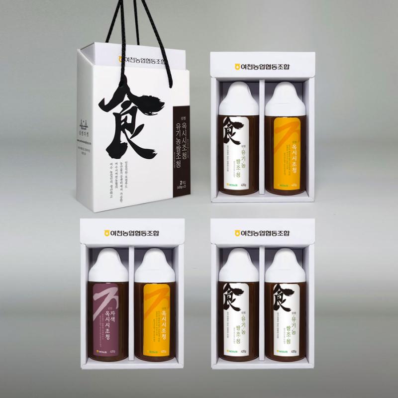 여천농업협동조합 유기농쌀조청, 옥시시조청, 자색옥시시조청 제품 사진