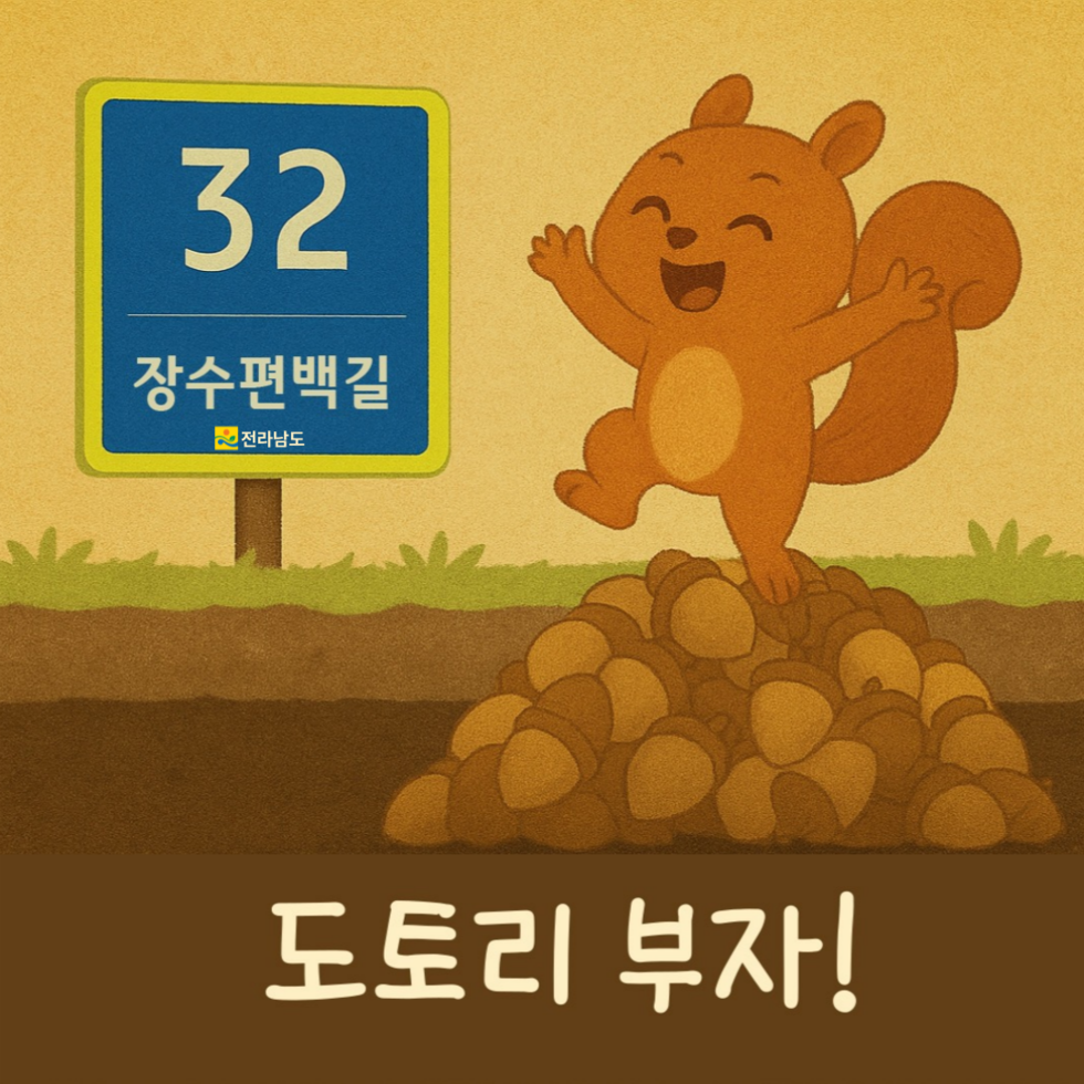 32 장수편백길 전라남도. 다람쥐: 도토리 부자!