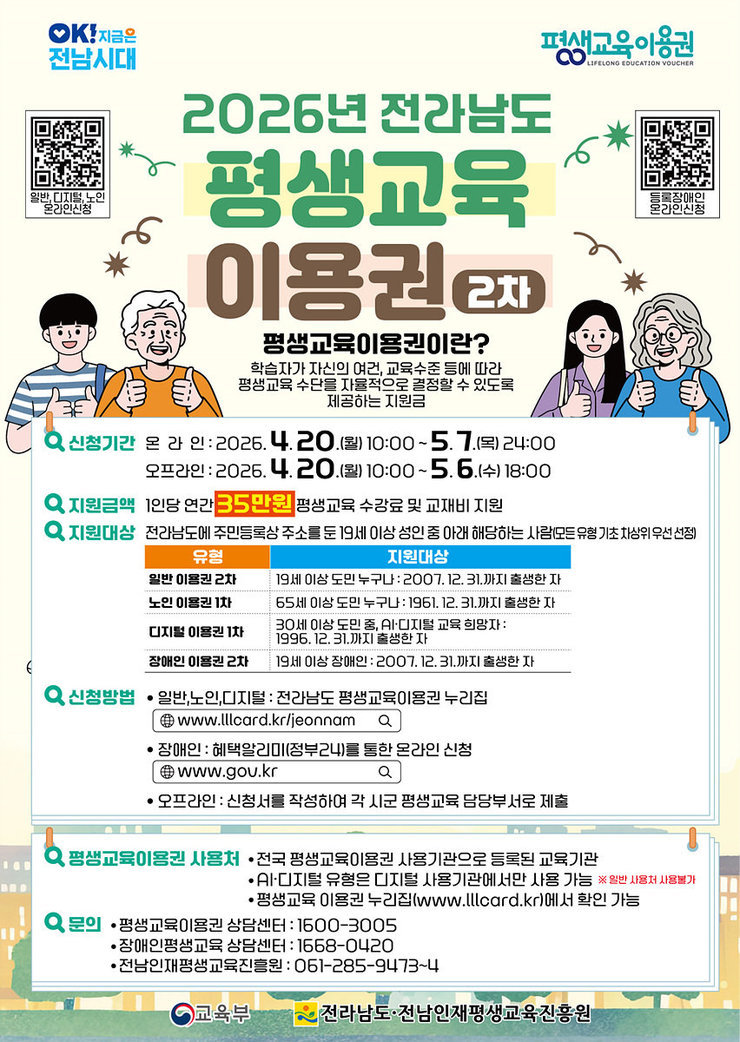 여수시, AI·디지털 등 ‘제2차 평생교육이용권’ 참여자 모집