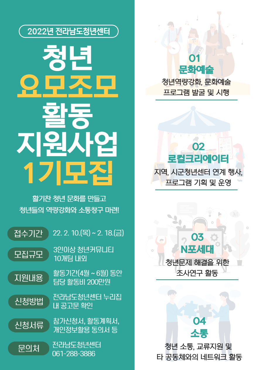2022년 청년요모조모 활동 지원사업 참여자 모집